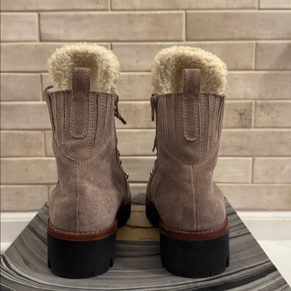 Jeffrey Campbell Culvert Taupe Suede Sherpa Hiker Boots 8.5 - Picture 6 of 8